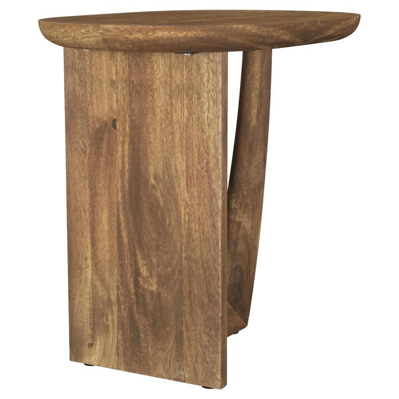 Fletcher - Round Solid Mango Wood Accent Side Table - Brown