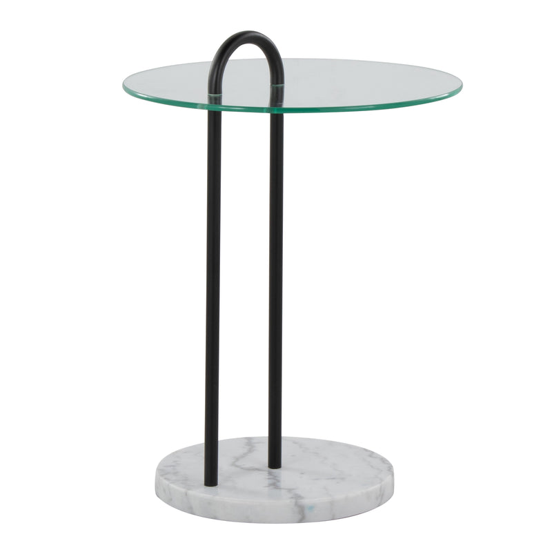 Claire - Contemporary / Glam Side Table - Black / Clear