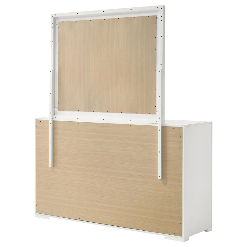 Ives - 6-Drawer Dresser And Mirror - White High Gloss