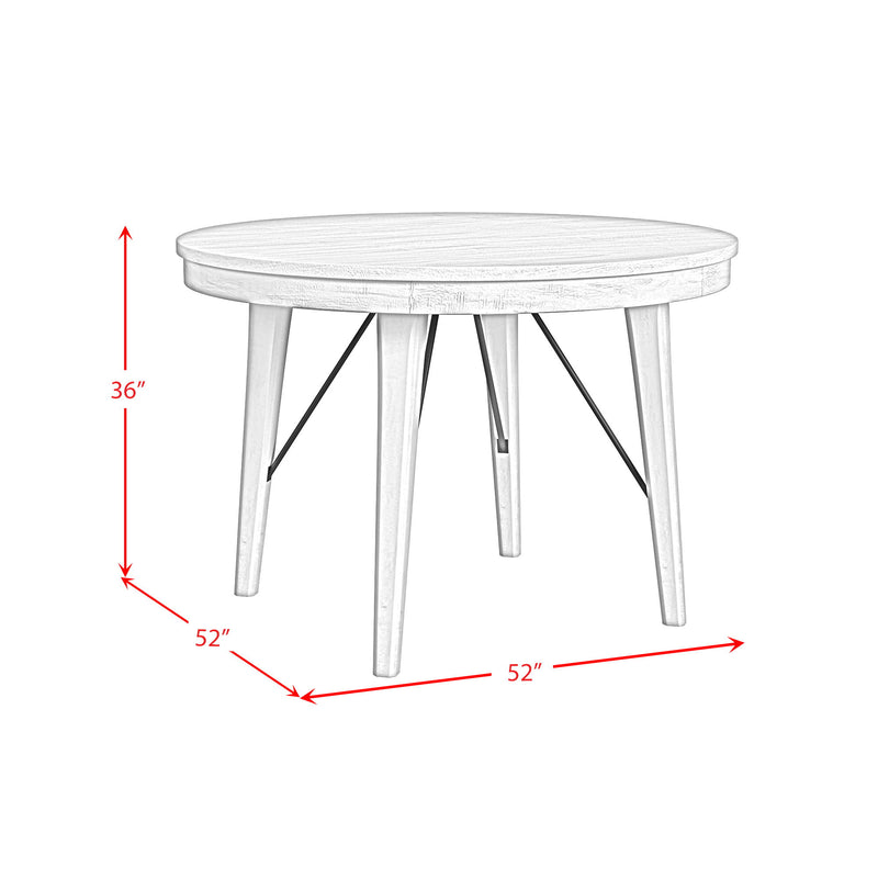 Rogen Rustic - 5 Piece Counter Height Dining Set (Round Table And Four Chairs) - Rustic White