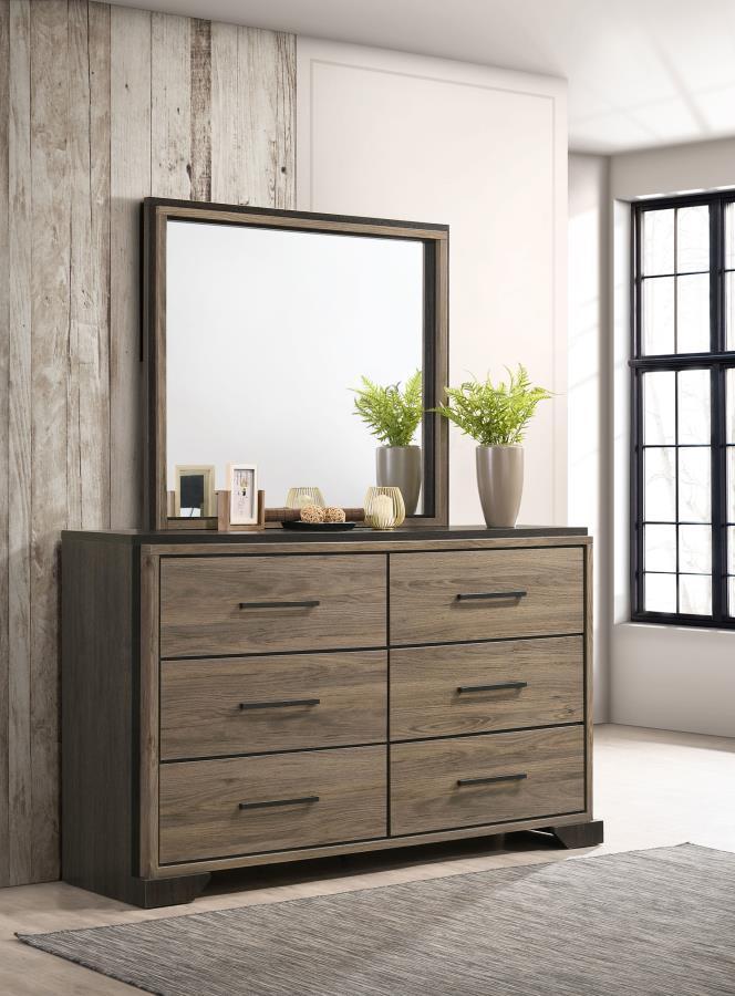 Baker - 6-Drawer Dresser With Mirror - Light Taupe