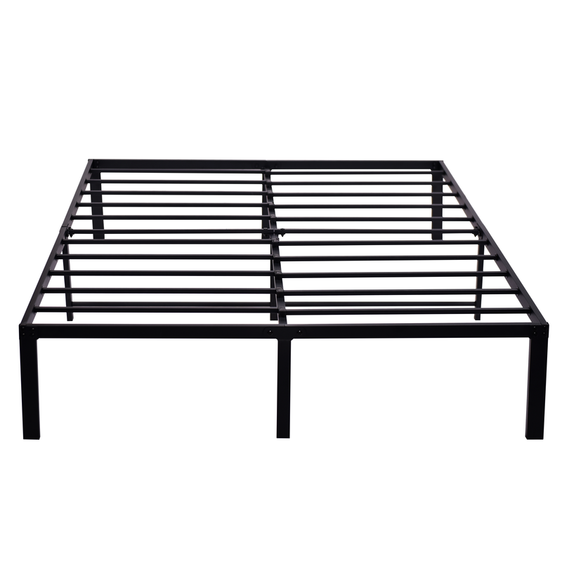 14 Inch Bed Frame Queen Size Heavy Duty Steel Slat Support Metal Platform Queen Bed Frame No Box Spring Needed, Easy Assembly, Black