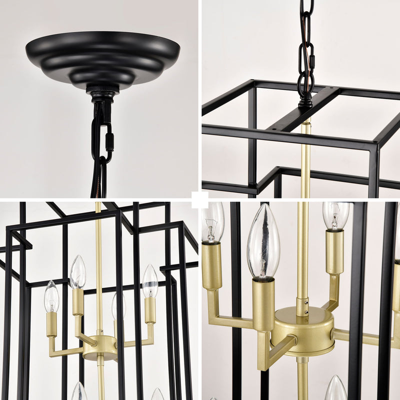 8 Light Lantern Chandelier Lighting, Entryway Chandeliers For High Ceilings, Chandeliers For Dining Room, Foyer, Entry, Staircase, Hallway, Height Adjustable (E12 Bulbs Not Included)