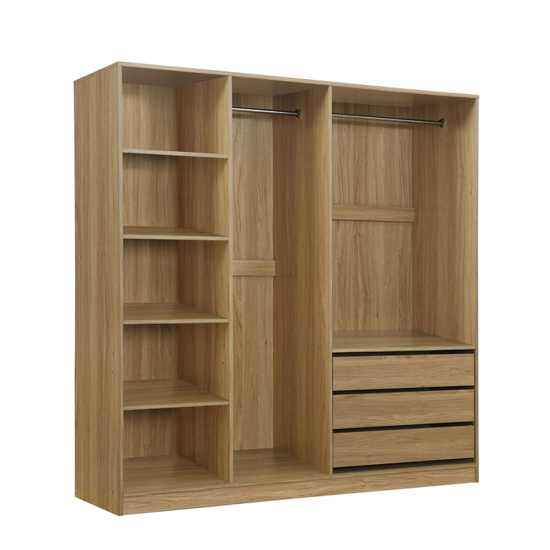 Doorless Storage Wardrobe For Dedroom With Shelves And 3 Drawers