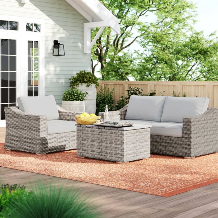 Stylish Sofa Seating Group With Cushions Perfect For Outdoor Gatherings