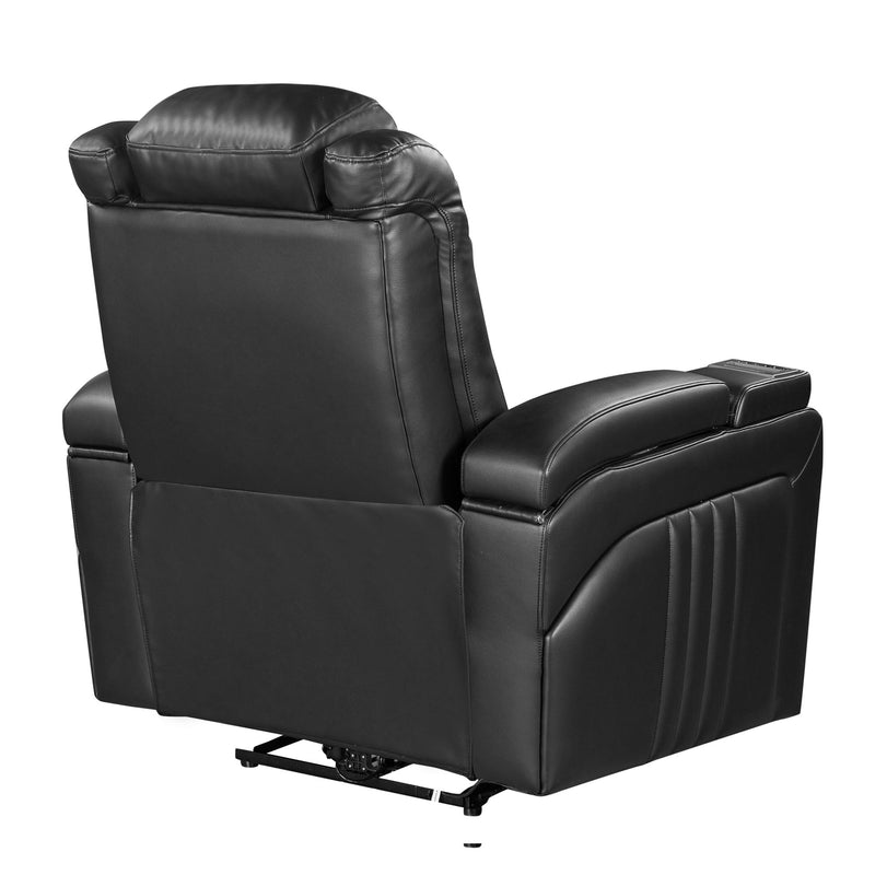 Power Recliner Home Theater Recliner With Power Adjustable Headrest, Wireless Charging Device, USB Port, Storage Arms, Cup Holder And Swivel Tray Table For Living Room