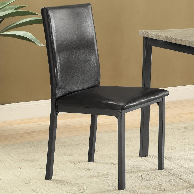 Garza - Upholstered Dining Side Chairs (Set of 2) - Black - Atlantic Fine Furniture Inc