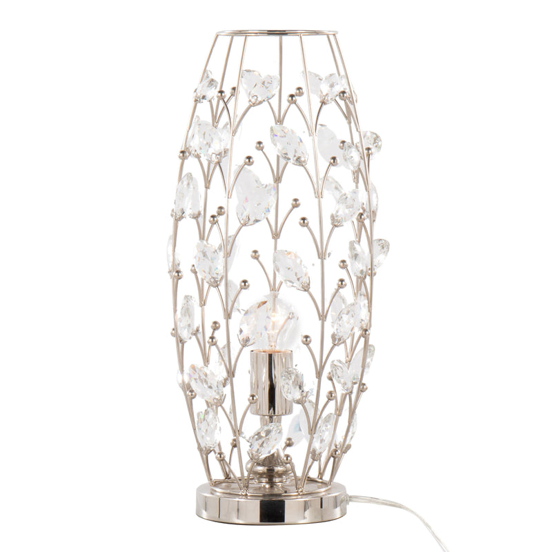 Crystal - Buds Contemporary Uplight Lamp - Polished Nickel / Clear Crystal