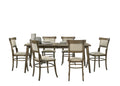 Bistro - Dining Table With Off White Fabric Dining Chairs