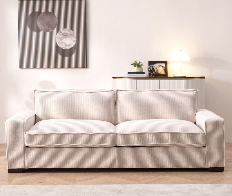 Luxe - Corduroy Sofa With Sleek Design, Spacious And Comfortable 3 Seater Couch