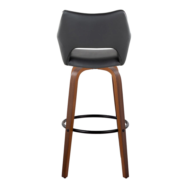 Mustang - Contemporary Fixed Height Barstool With Swivel & Round Footrest (Set of 2)