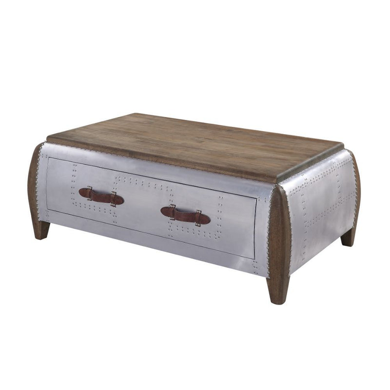 Brancaster - Coffee Table - Antique Oak & Aluminum