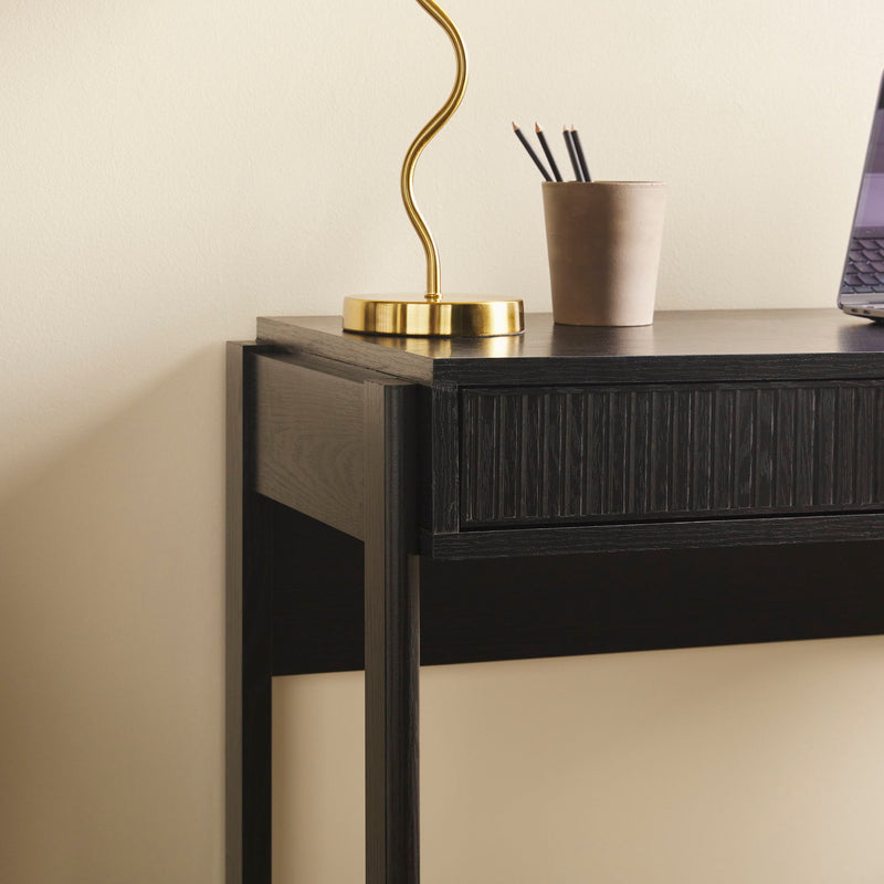 Transitional Reeded Writing Desk With Drawer