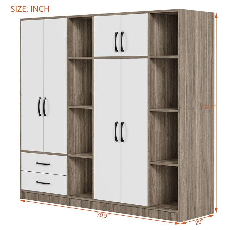 6 Door Wardrobe With Shelves And Drawers