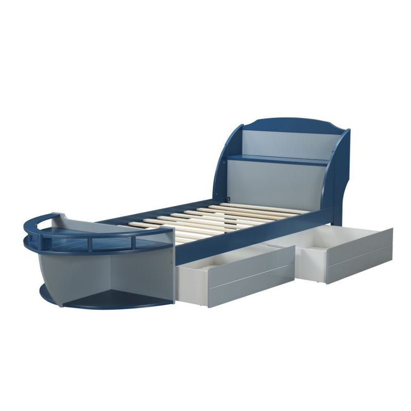 Neptune II - Twin Bed - Gray & Navy