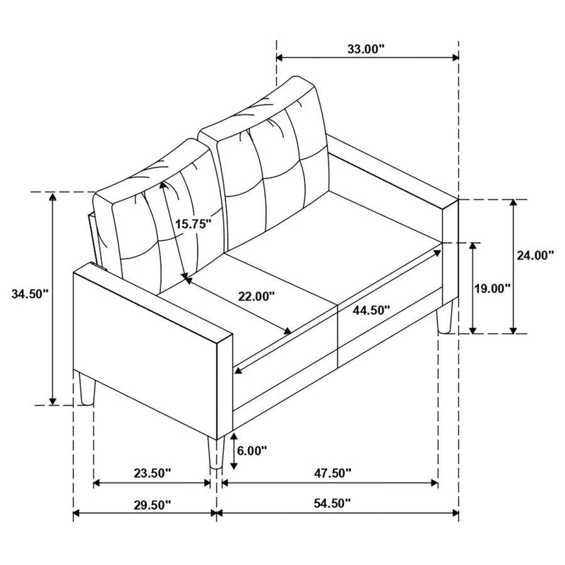 Bowen - Upholstered Track Arm Tufted Loveseat