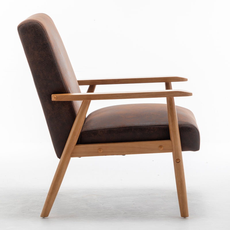 Wide Classic Mid-Century Modern Arm Chair - Brown