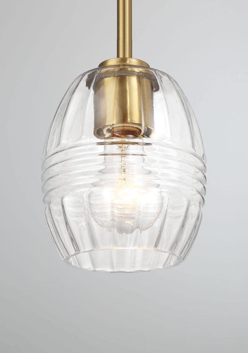 Vista - Single Pendant Chain Hanging Light - Clear / Gold