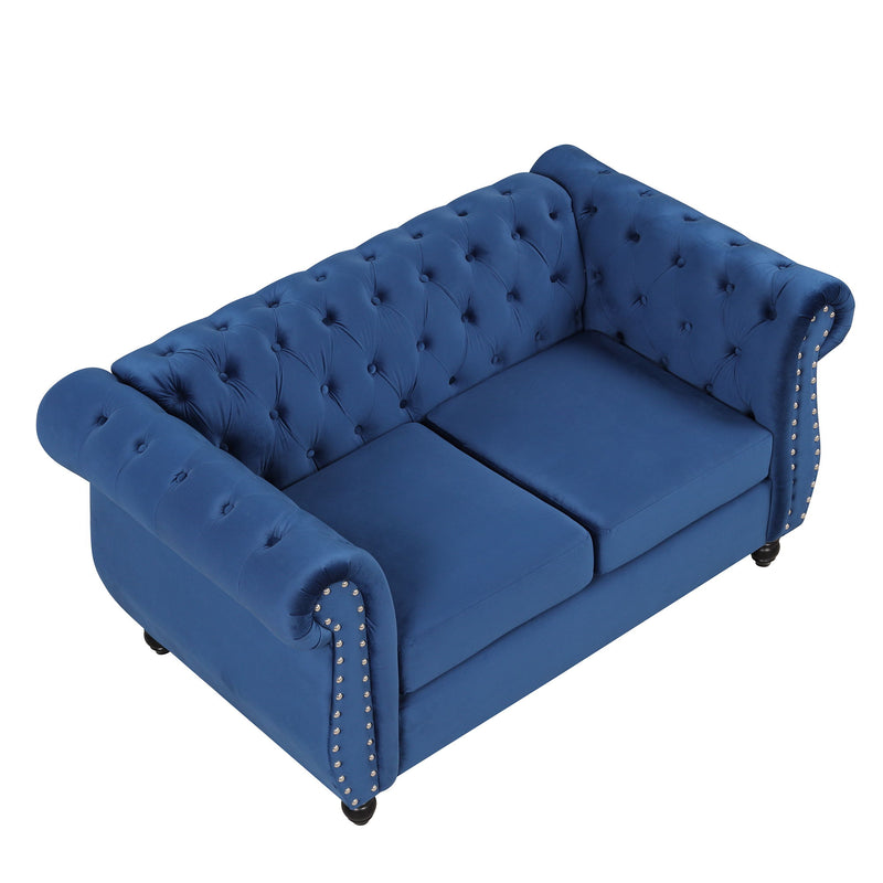 Modern Sofa Dutch Plush, Upholstered Sofa, Solid Wood Legs, Buttoned Tufted Backrest