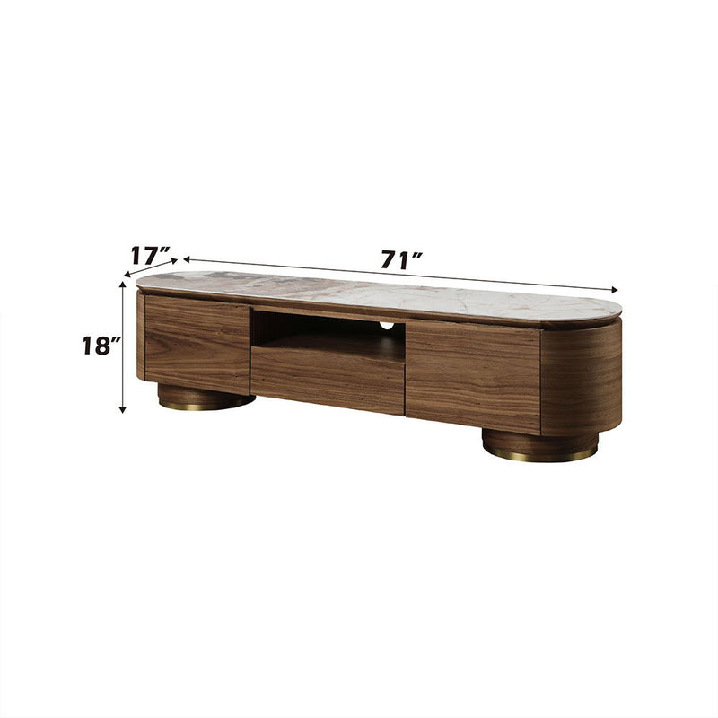 Willene - TV Stand With Ceramic Top - Dark Brown