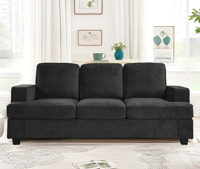 Modern Sofa, Comfortable 3 Seater Couch With Deep Seating, Loose Back Cushions, Wide Arms