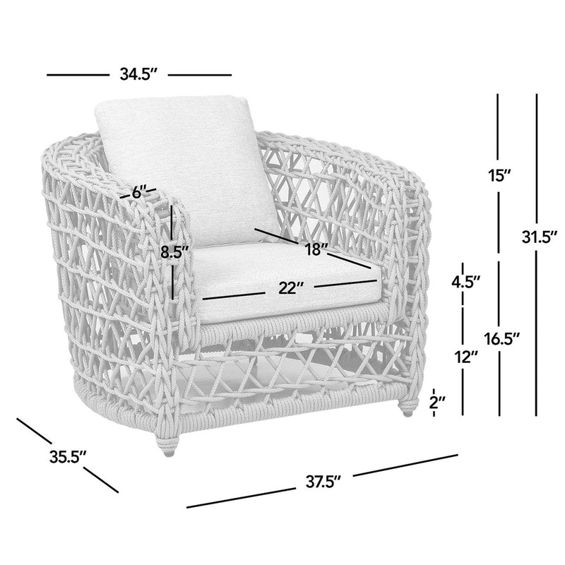 Everly - Frame Barrel Deep Seating Patio Arm Chair Axroma Olefin - Oat Beige