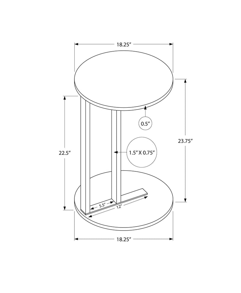 Accent Table, Side, Round, Contemporary And Modern - White / Black