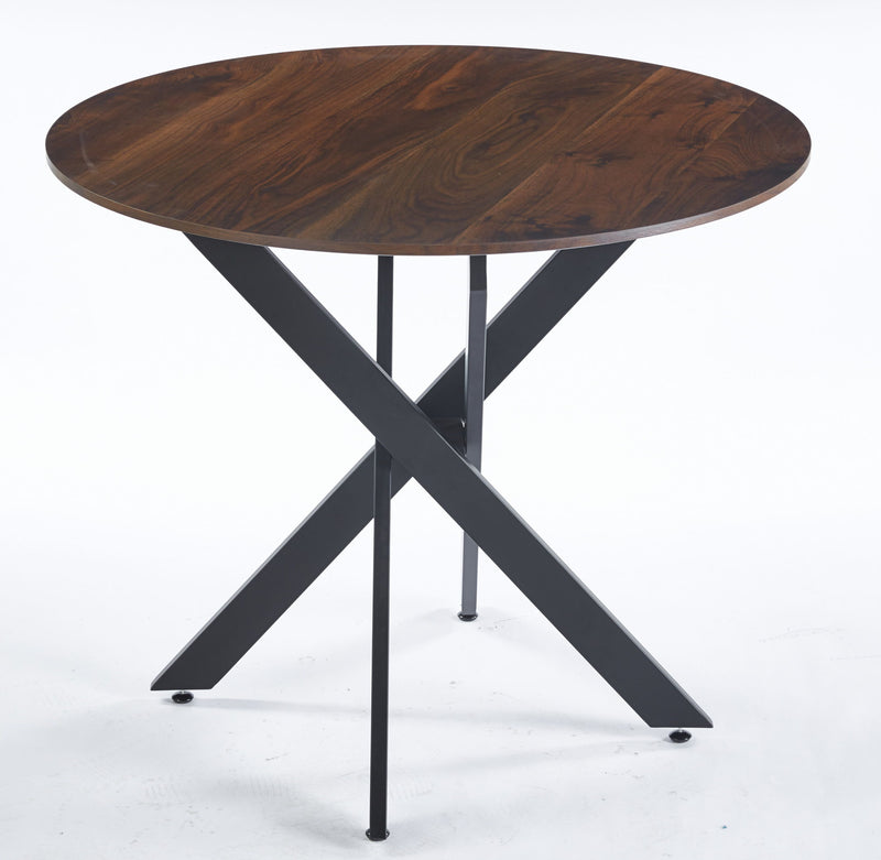 Mid-Century Dining Table For 4 - 6 People With Round MDF Table Top, Pedestal Dining Table, End Table Leisure Coffee Table, Cross Leg