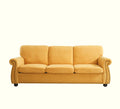 Soft Sofa, Upholstered 3 Seater Couch With High Density Foam, Loose Back Cushions And Turned Legs