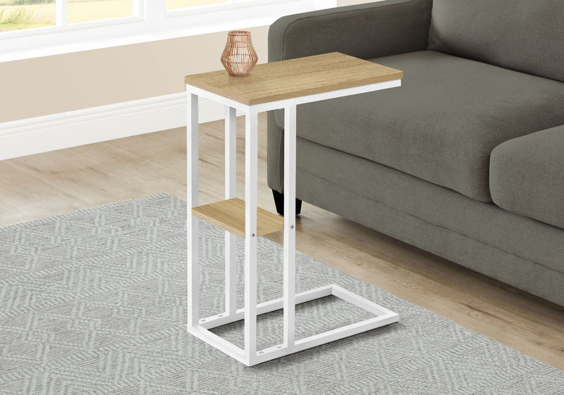 Accent Table, C - Shaped, Marble Look Contemporary & Modern Convenient Design