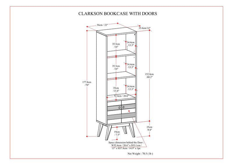 Clarkson - Bookcase With Storage - Rustic Natural Aged Brown