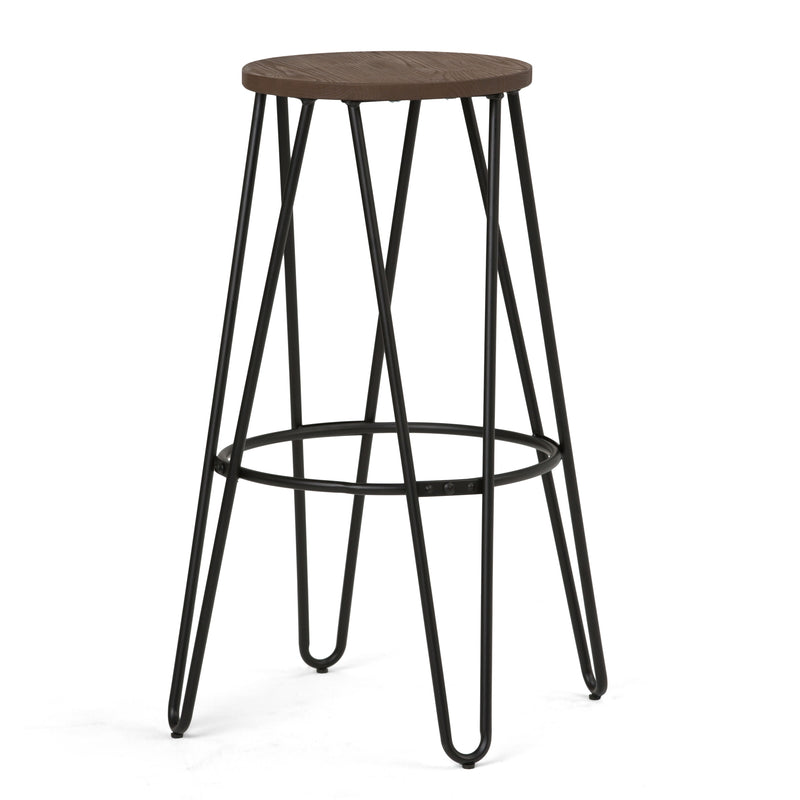 Simeon - Multifunctional Metal Stool With Wood Seat