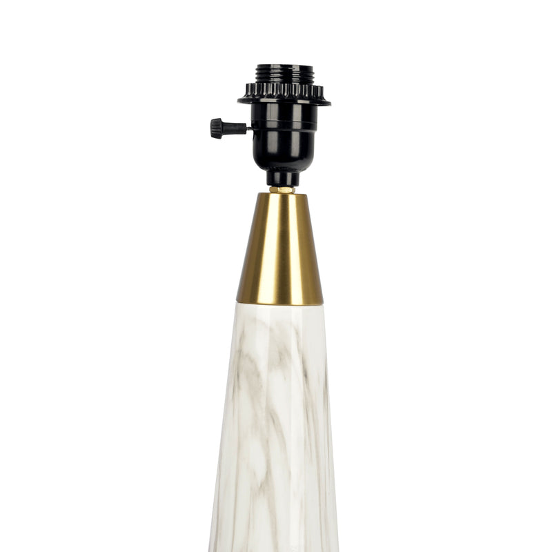 Enclave - Hydro Table Lamp With On / Off Switch Faux Marble Base Shade - Gold / White / White Marble