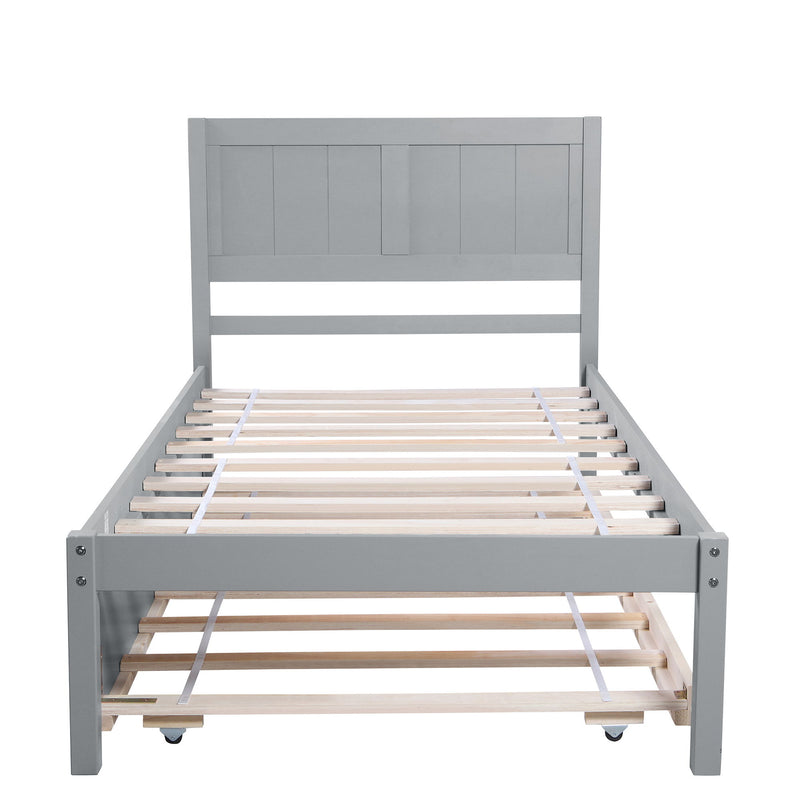 Platform Bed With Trundle - Wood