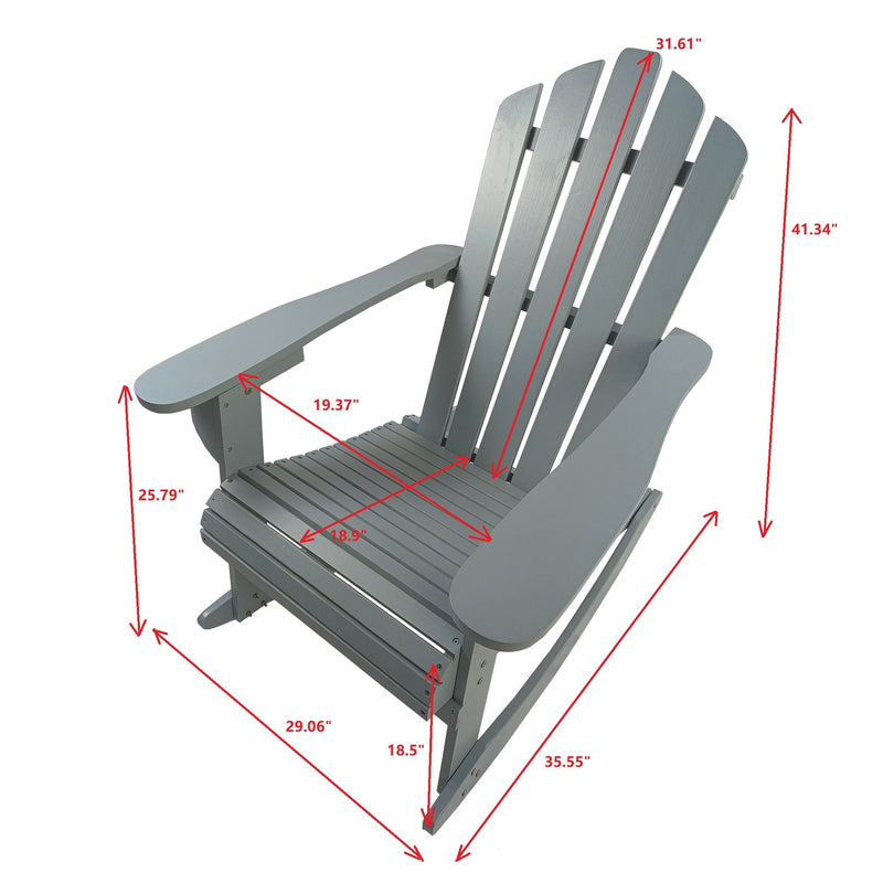 Reclining Outdoor Rocking Adirondack Chair