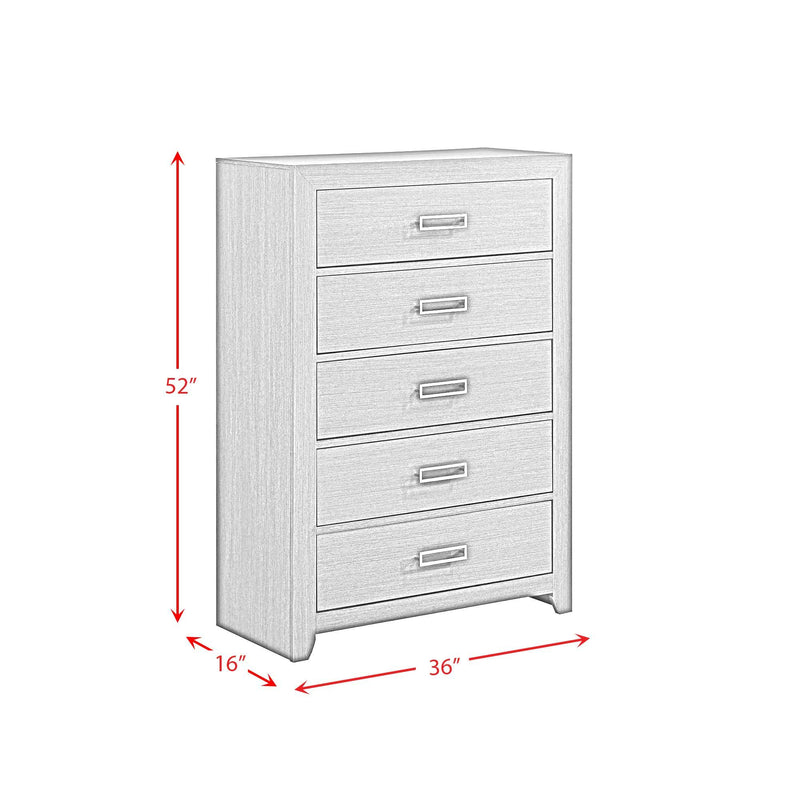 Sasha - 5 - Drawer Chest - Gray