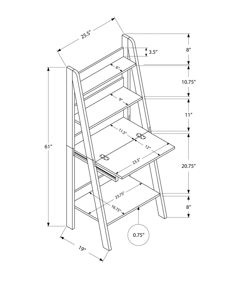 Computer Desk For Home Office, Laptop, Leaning, Storage Shelves