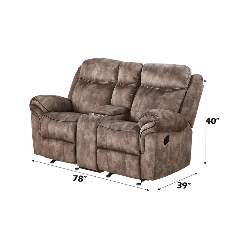 Zubaida - Two Tone Velvet Recliner Loveseat With USB Port Console