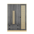 3 Doors Rattan Wardrobe Storage For Bedroom, With 2 Drawers