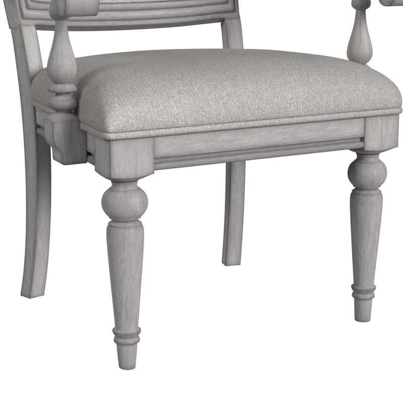 Glenmore - Dining Arm Chair With Fabric (Set of 2) - Aged Gray