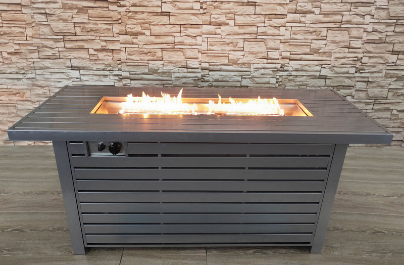 Propane / Natural Gas Outdoor Fire Pit Table With Lid - Gray