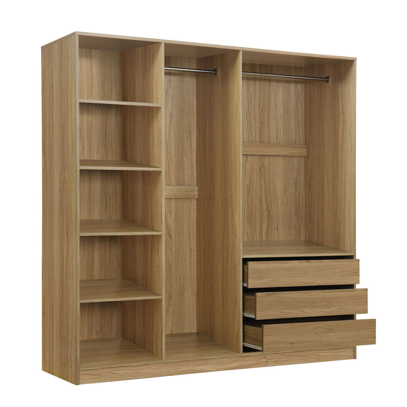 Doorless Storage Wardrobe For Dedroom With Shelves And 3 Drawers