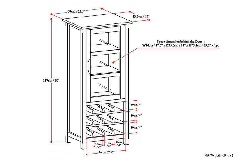 Avalon - High Storage, Wine Rack Cabinet