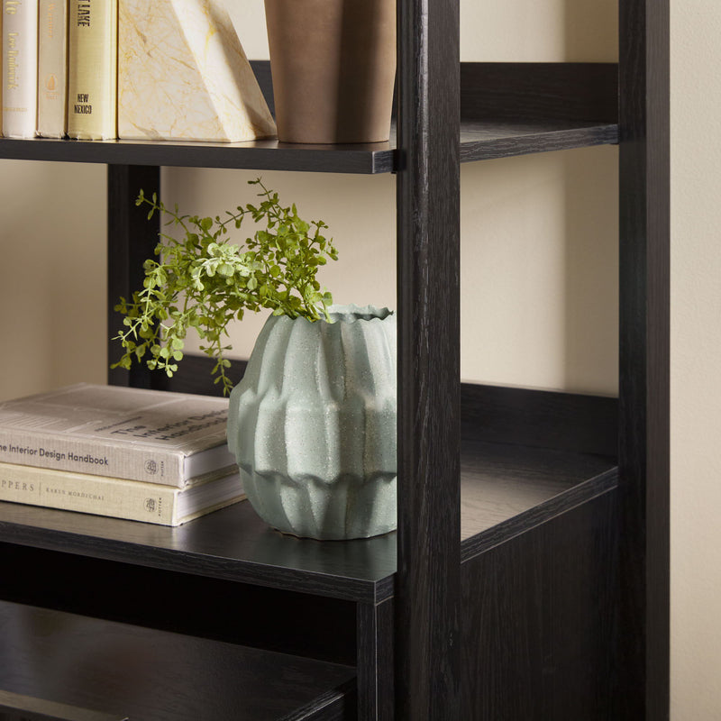 Transitional Narrow Bookshelf With Drawer On Bottom