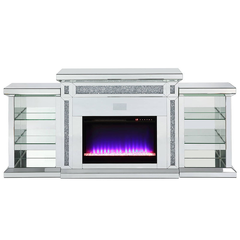 Noralie - Fireplace - Mirrored & Faux Diamonds