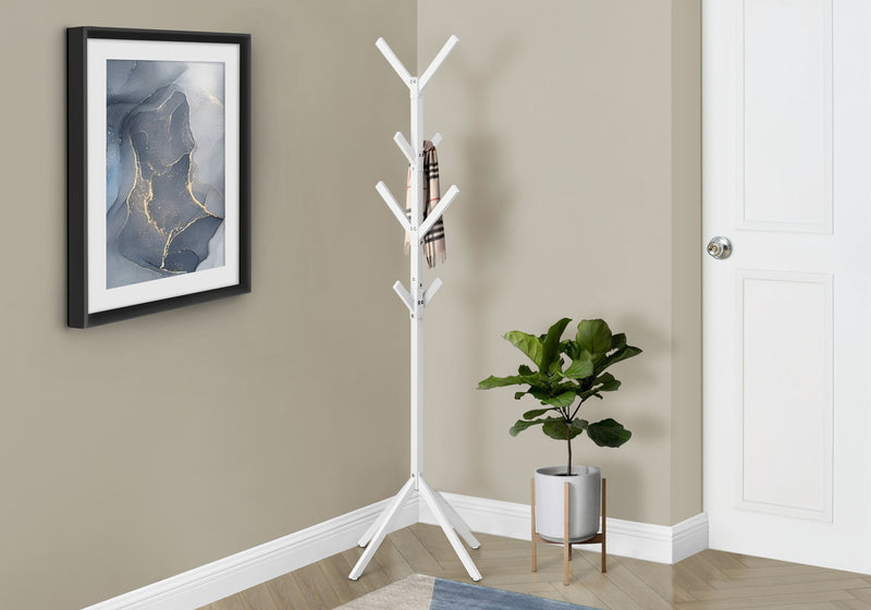 Coat Rack, Hall Tree, Free Standing, 8 Hooks, Entryway, Contemporary & Modern