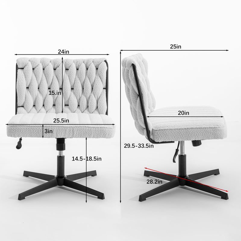 Armless Office Desk Chair No Wheels