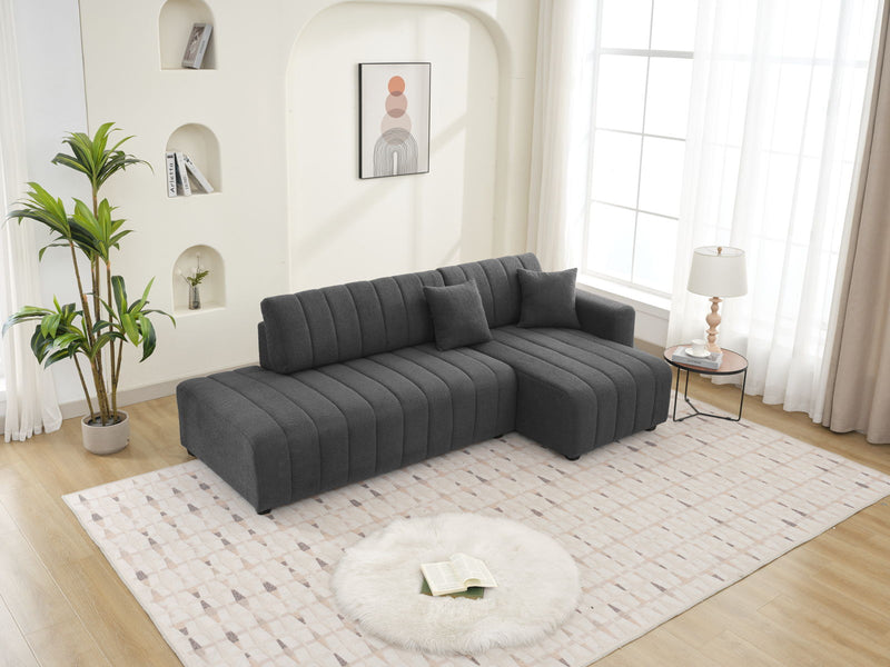 Jessica - Lamb Wool Sectional Sofa With Chaise