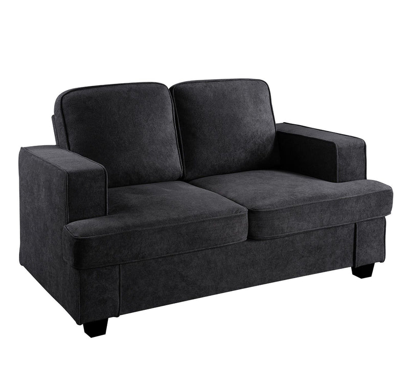 Modern Loveseat, Comfortable 2 Seater Couch With Deep Seating, Loose Back Cushions, Wide Arms