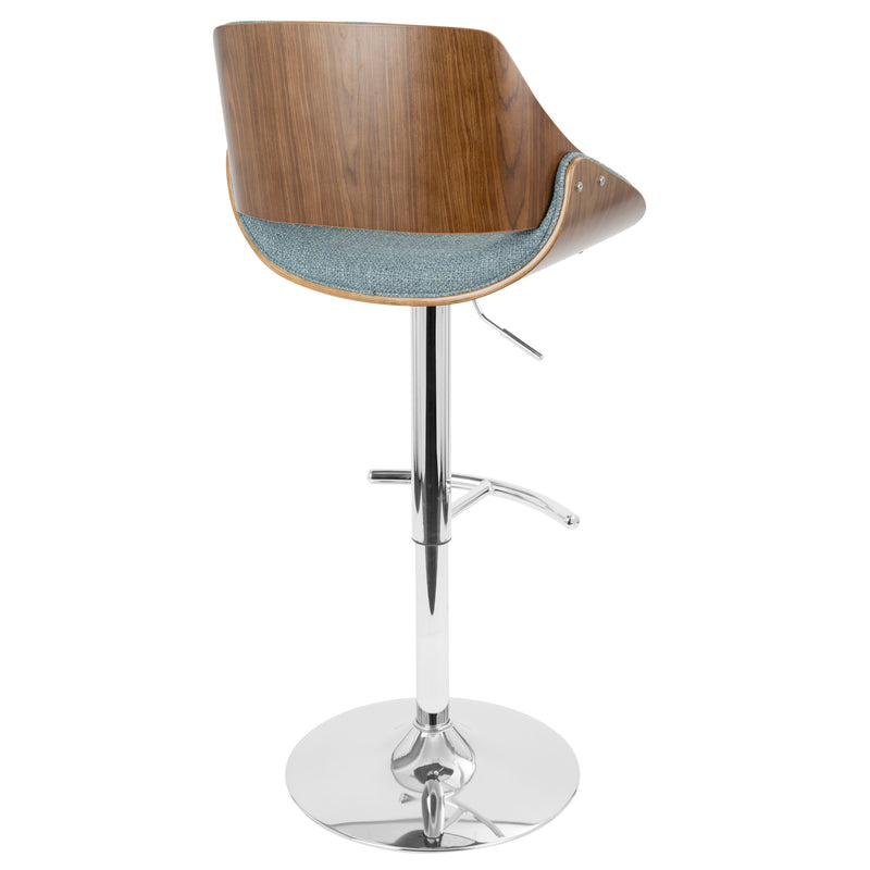 Fabrizzi - Mid Century Modern Adjustable Barstool With Swivel With Rounded T Footrest (Set of 3)